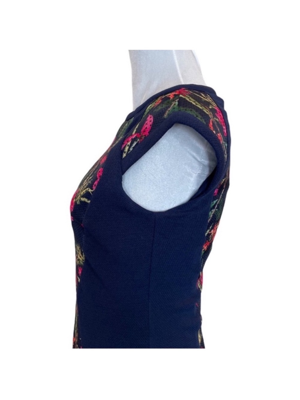 Pink Martini the tropical dress shortsleeved floral print navy dress size small - Picture 7 of 16